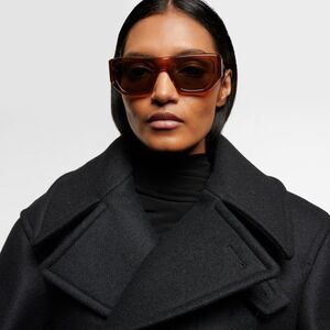 NEW Saint Laurent SL740 002 Brown Havana Square Unisex Sunglasses